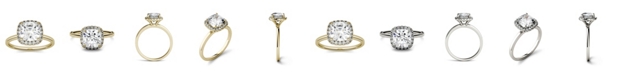 Charles & Colvard Moissanite Cushion Halo Engagement Ring 1-3/8 ct. t.w. Diamond Equivalent in 14k White or Yellow Gold